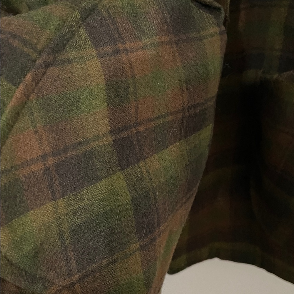 Pendleton Vintage 1970’s Plaid Virgin Wool Thin Button Down Blazer (Size: XL) - Picture 4 of 5